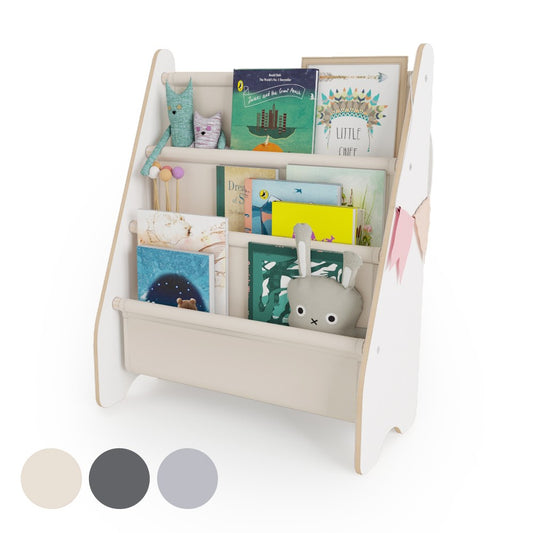 Étagère à livres pour enfants MAMOI® – Beige | Bibliothèque pour chambre d’enfant | Petite étagère à livres pour tout-petit | Meuble mural de rangement et de décoration pour chambre d’enfant