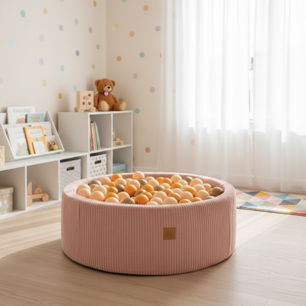 Piscine à balles ronde avec 200 balles orange/cuivre, 90×30 cm – Rose esthétique