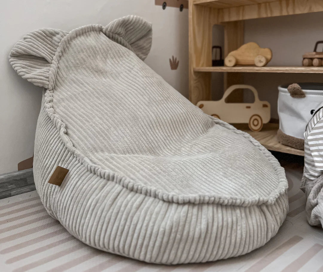 MeowBaby® Pouf sac en velours esthétique Teddy – Écru