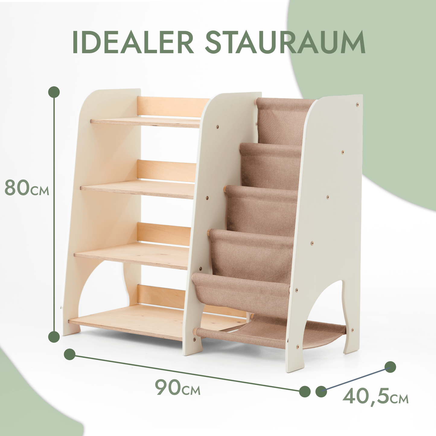 Étagère 2-en-1 Montessori pour livres et jouets