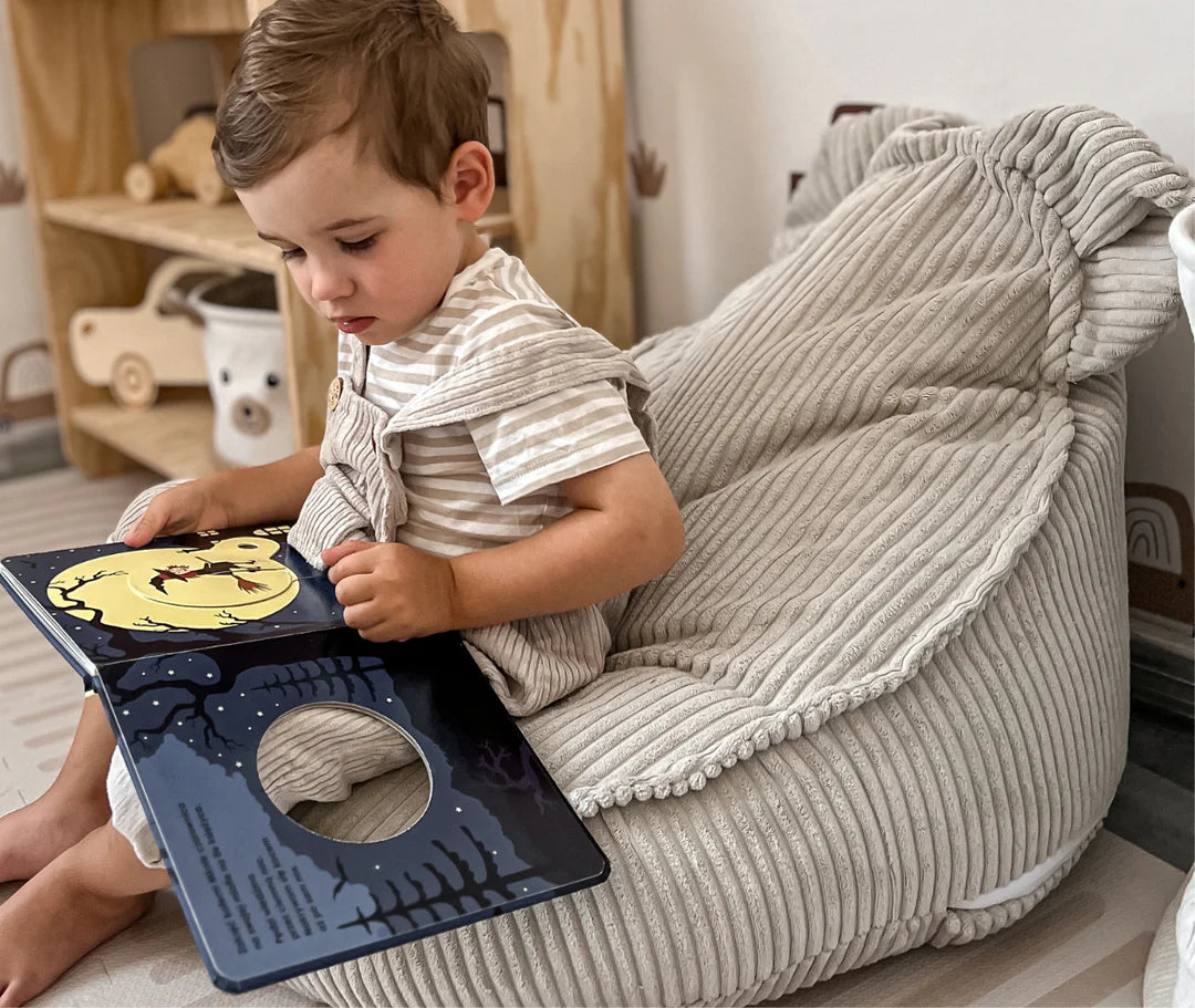 MeowBaby® Pouf sac en velours esthétique Teddy – Écru