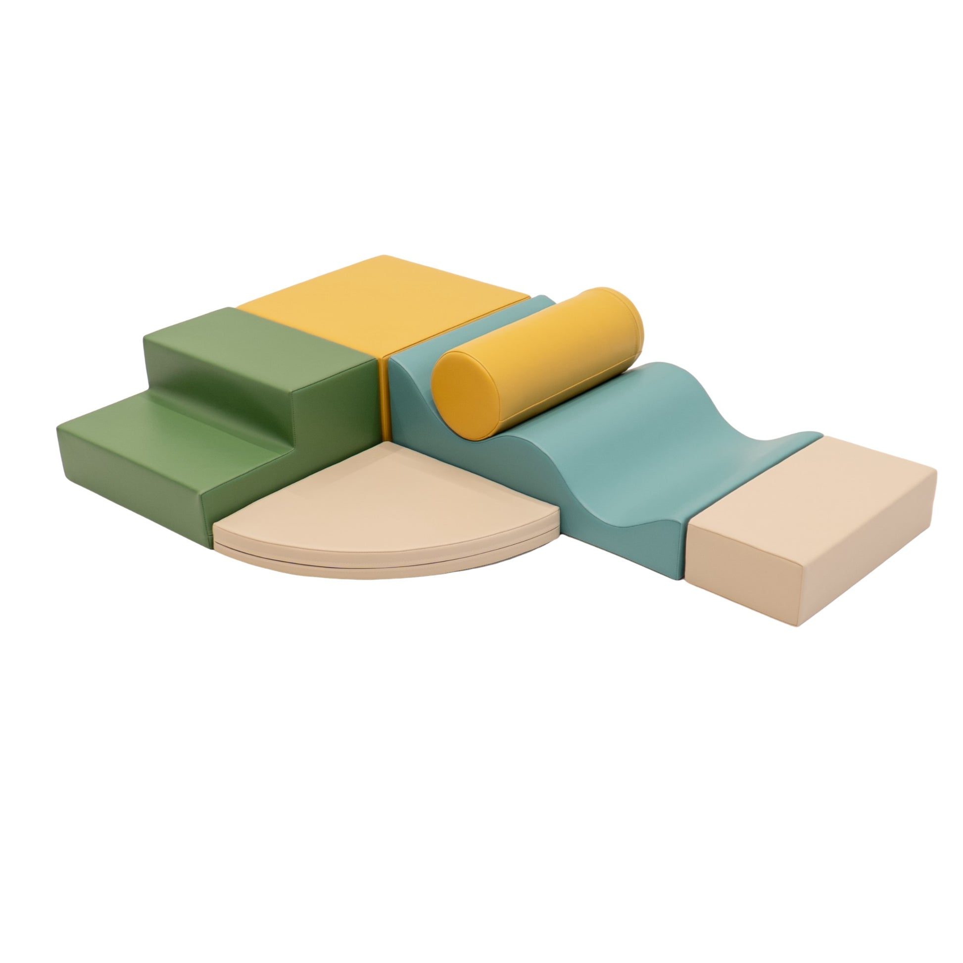 Soft Play 6 Foam Block Set - Pastel Turquoise Explorer