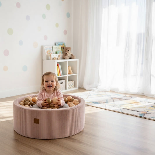 Piscine à balles ronde avec 200 balles orange/cuivre, 90×30 cm – Rose esthétique