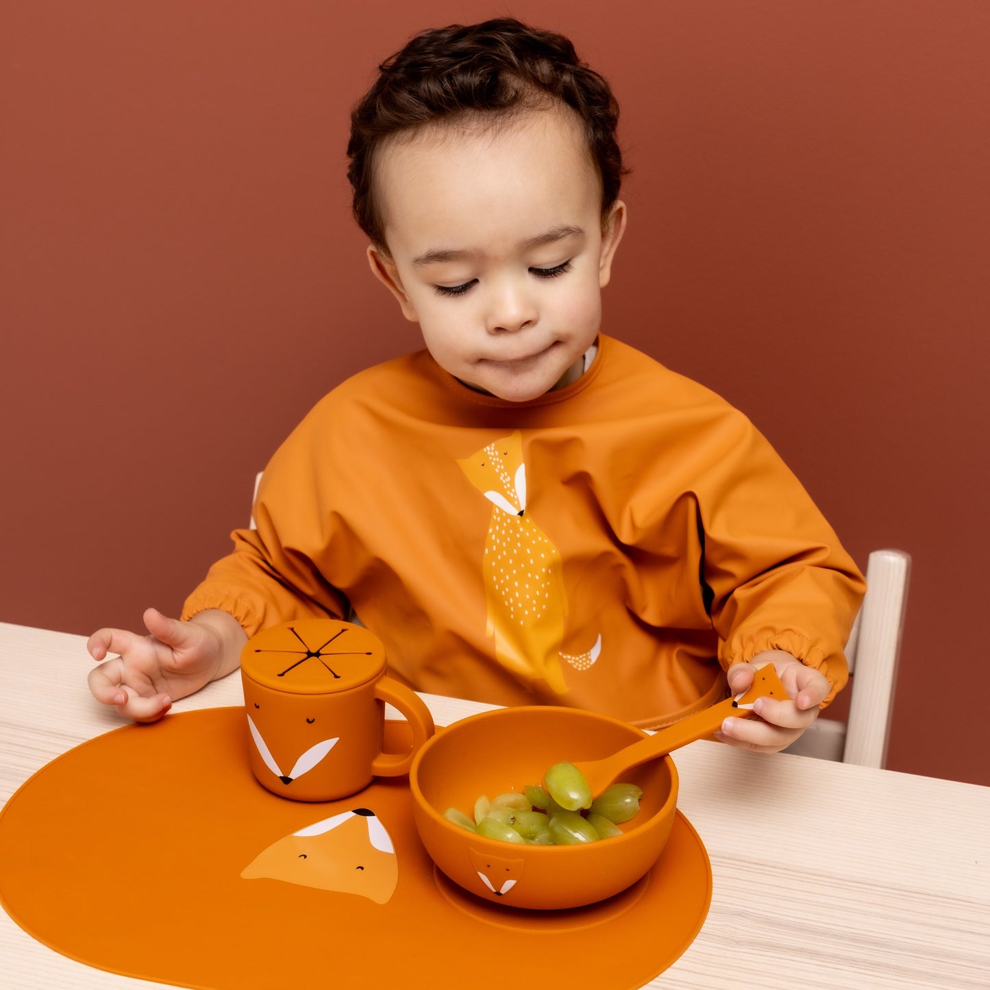 Waterproof Long Sleeve Bib - Mr. Fox