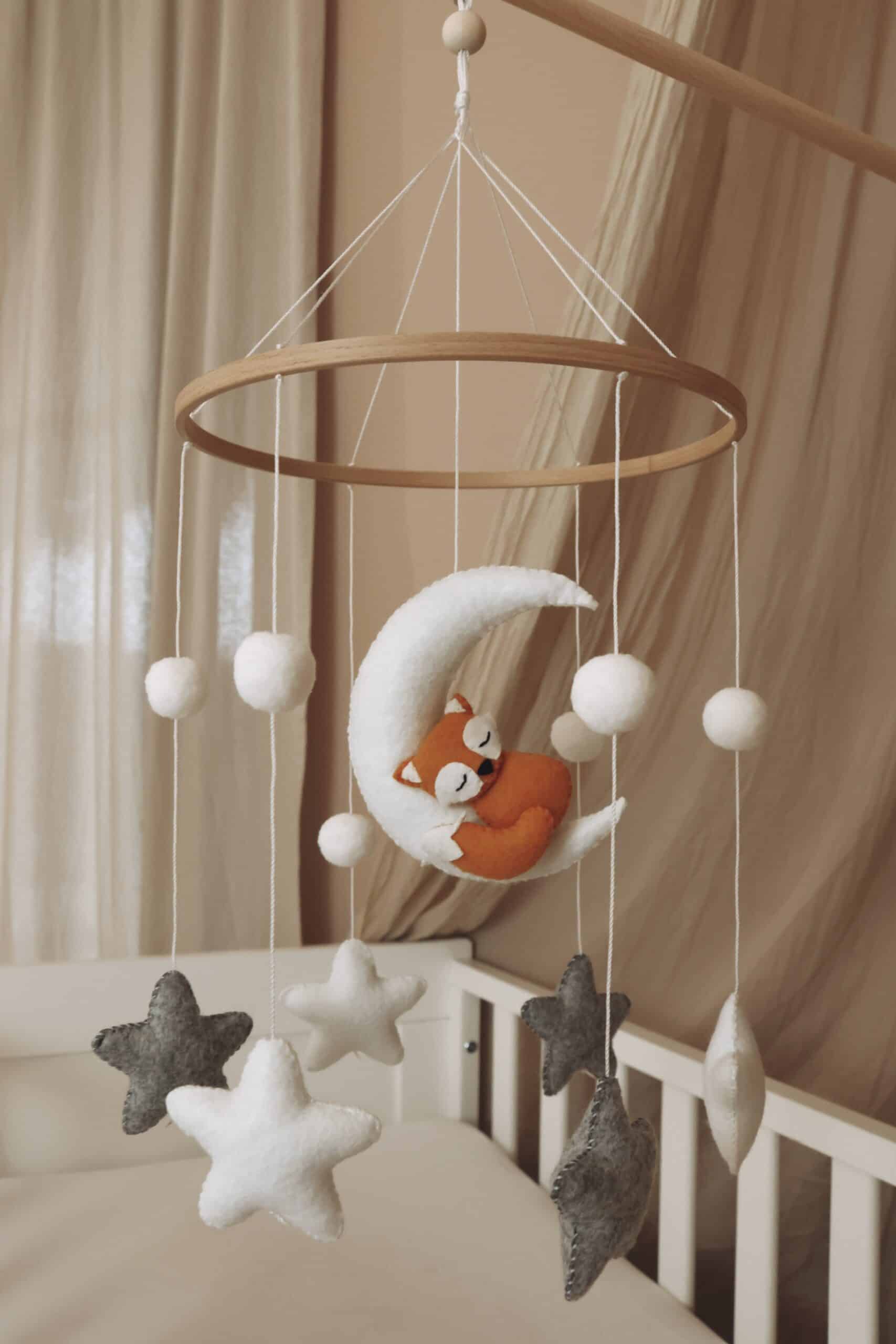 sleeping fox baby mobile